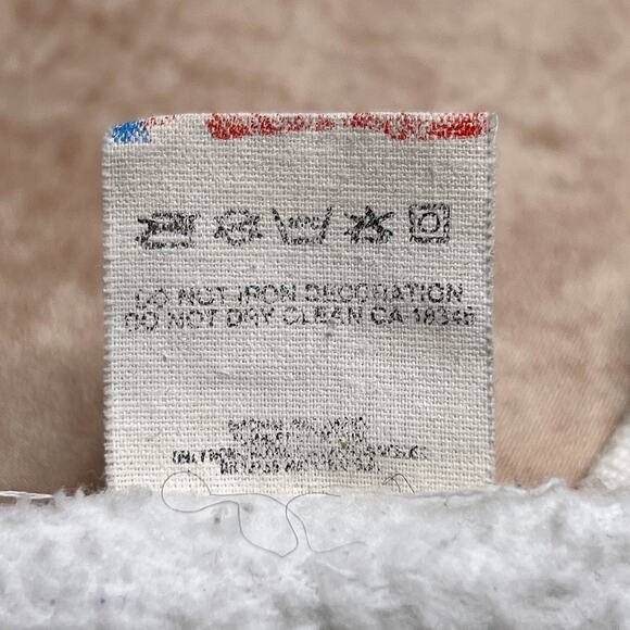 Vintage 80s Fruit of the Loom Tech Sweatshirt White Pullover Striped Men's XL - Picture 5 of 10